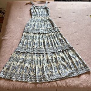 Sincerely Jules Multicolor Floral Smocked Spaghetti Strap  Summer Dress Size M